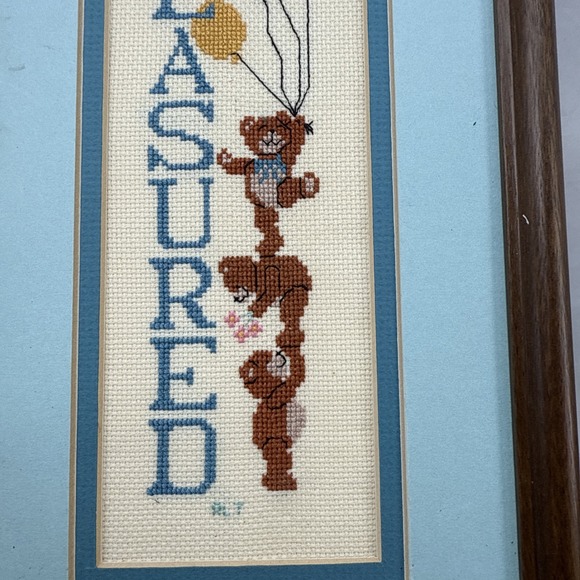 Vintage Today is meant to be Treasured Crosstitch, Ballons, Teddy Bears Complete - Picture 5 of 6